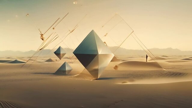 geometric shapes in the desert