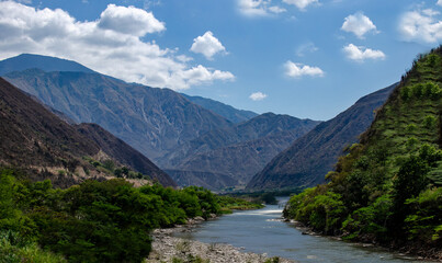 Landscape photography in the summer season in Colombia in the Santander region, where you can see a...