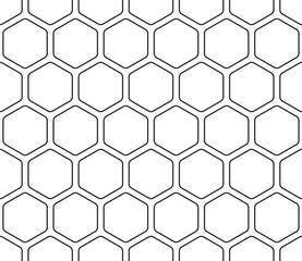 Pattern of geometric shapes. Rounded hexagons mosaic pattern. Large hexagon shapes. Seamless tileable vector illustration.