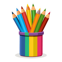 Fototapeta premium colored pencils with rainbow colors