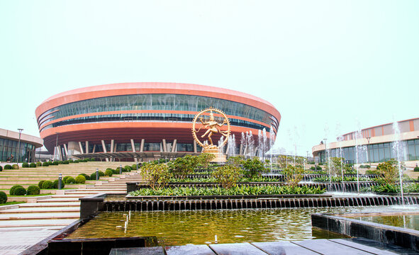 Bharat Mandapam convention centre, The venue of G20 Summit, which is held in New Delhi. Delhi, India.