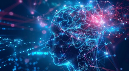 A brain with a red spot on it