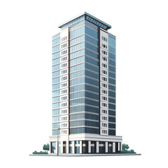 modern office building with windows transparent background