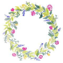 Summer Flower watercolour wreath