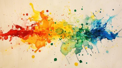 Colorful ink splashes in abstract formation