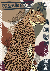 Abstract African Background. Leopard Poster