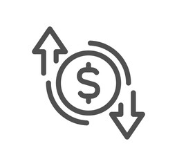 Money and payment icon outline and linear vector.
