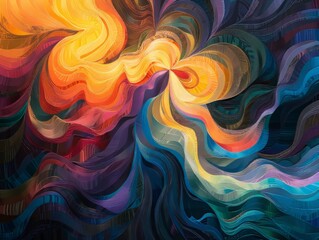 Obraz premium Abstract Intricate Swirling Lines Tapestry Artwork for Modern Graphic Design Concept