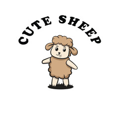 Vector Logo Illustration sheep Mascot Cartoon Style.