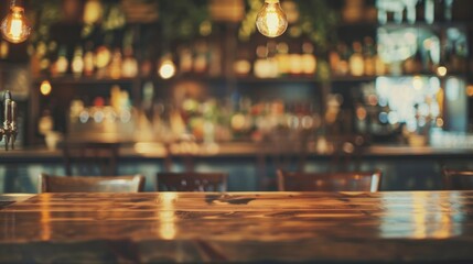 Blurred loft style bar background with nearby high chairs