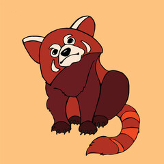 Red panda in cartoon style vector image