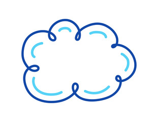 Concept of a hand drawn cloud icon. Cartoon style element. Vector illustration