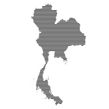 recommend clip art: Thailand map with a lined pattern vector illustration
