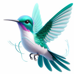Obraz premium 3d type of elegant real-life hummingbird 3d image 