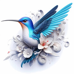 Fototapeta premium 3d type of elegant real-life hummingbird 3d image 