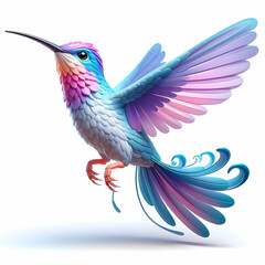 Fototapeta premium 3d type of elegant real-life hummingbird 3d image 
