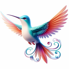 Fototapeta premium 3d type of elegant real-life hummingbird 3d image 