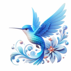Obraz premium 3d type of elegant real-life hummingbird 3d image 