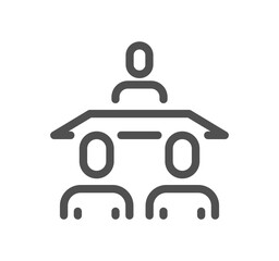 Business people related icon outline and linear vector.

