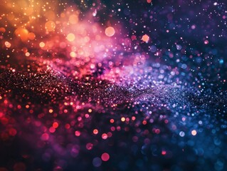 Fototapeta premium Colorful Abstract ArtDynamic Sparkling Particles and Energetic Motion