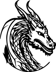 Head of a dragon on a white background. Vector illustration for your design.