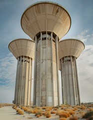 tower of the aqueduct, brutalist architecture	