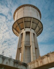 tower of the aqueduct, brutalist architecture	