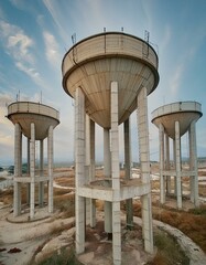 tower of the aqueduct, brutalist architecture	
