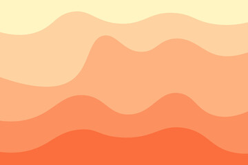 Abstract cream and orange gradient wave simple background. Vector illustration.