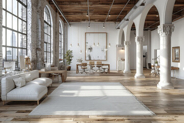 Spacious Industrial Loft with Wooden Flooring