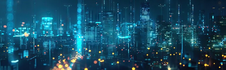 Abstract Digital Background Science Technology Networks Big Data Link 3D . AI generated illustration