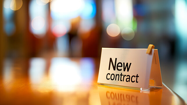 New contract written on a desk.