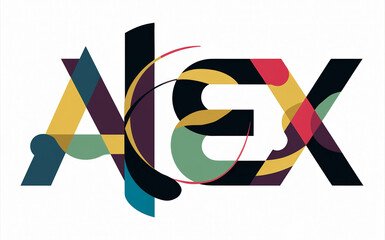 colorful abstract design for the name Alex