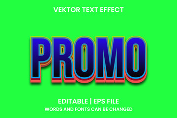 Editable promo effect text