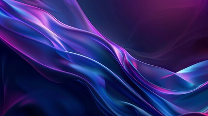 Abstract Blue And Purple Swirling Waves Digital Art