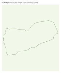 Yemen plain country map. Low details. Outline style. Shape of Yemen. Vector illustration.