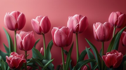 Obraz premium Pink Tulips in Vase