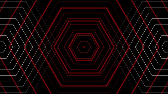 Animation Neon Exagon Background