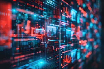 A close-up shot of a computer screen with vibrant neon lights