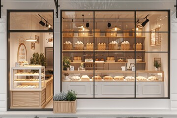 A Warm Welcome to the Village Bakery: Fresh Bread and Pastries Await in the Evening Light