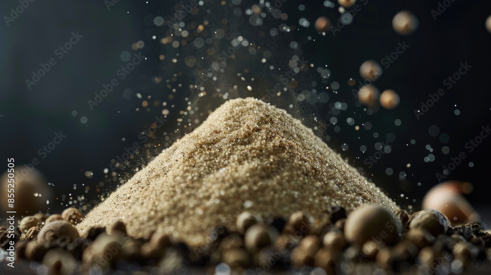 Aufkleber a simple image of a pile of sand sitting on a table, great for use in interior design or educational