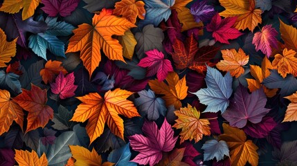 Colorful autumn leaves on seamless background