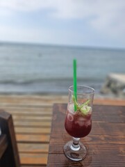 Cocktail on the table at the beach