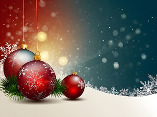 Beautiful Christmas balls banner with text space design