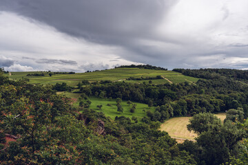 Naklejka premium Blick vom Höllberg auf das Siefersheimer Horn, Juni 2024