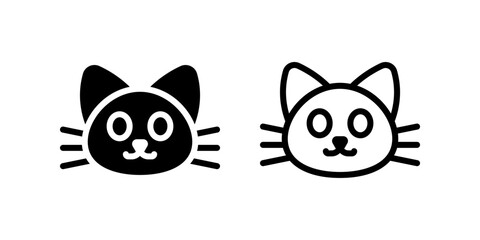 Cat icon set. flat illustration of vector icon on white background