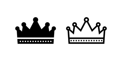 Crown icon set. flat illustration of vector icon on white background
