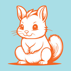 squirrel with a nut vintage vector design