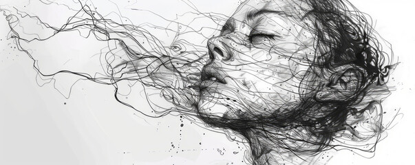 Fototapeta premium A line drawing that captures the essence of a subject with simple strokes.