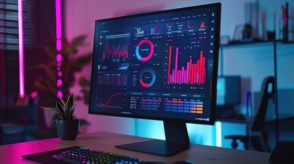 Analyst working on data analysis or BI dashboard on computer monitor Business team analyzing financial data by Fintech in corporate office for business marketing and strategy planning Trailblazing